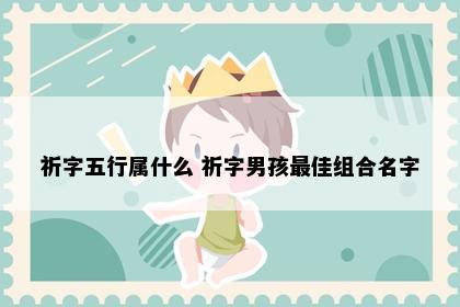 祈字五行属什么 祈字男孩最佳组合名字