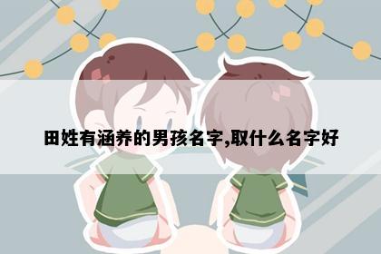 田姓有涵养的男孩名字,取什么名字好